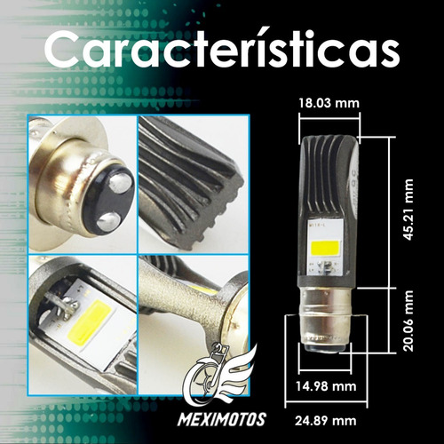 Foco Faro Led Moto / Auto H4-hs1 Ac/dc - 1600lm Cob M11r 1pz Foto 3