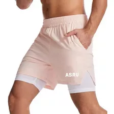 Gym Short Con Licra Deportiva 2 En 1 Correr Calidad Asrv Bk