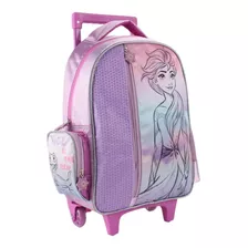 Mochila Frozen Lentejuelas Con Ruedas Disney Niñas Color Lila