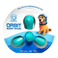 Mordedor Orbit Nylon Brinquedo Resistente P/cães Buddy Toys Cor Verde