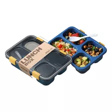 Marmita Fitness Lunch Box 800ml Divisórias C/ Colher Garfo