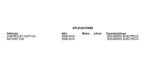 Espejo Retrovisor Izquierdo Saturn Vue 2009 Electrico Tyc Foto 2