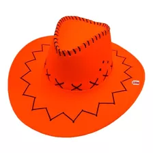 Gorro Sombrero Vaquero Fluo Cuero Sintético Disfraz - Cc