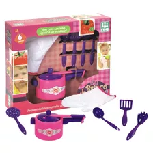 Kit De Cozinha Para Meninas Pressaozinha Com 06 Peças Nig