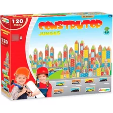 Brinquedo Educativo Madeira Construtor Monta 120 Pçs