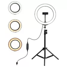 Ring Light Iluminador 10´ 26cm Com Tripé Profissional