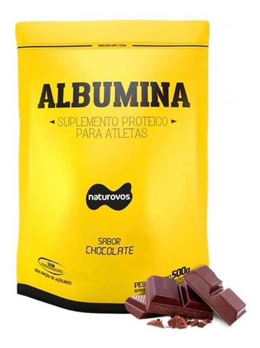 Suplemento Em  Pó Naturovos  Albumina Proteína Sabor  Chocolate Em Sachê De 500g