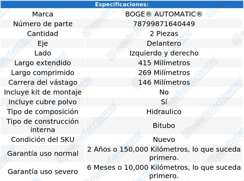 Par Amortiguadores Del Automatic Syclone Awd V6 4.3l 91 Foto 2