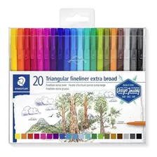 Caneta Fineliner Staedtler Triplus Extra Broadliner 20 Cores