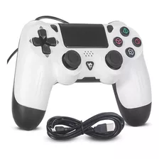 Joystick Controle Usb Manete Para Ps4 Playstation Pc Notebok Cor Branco