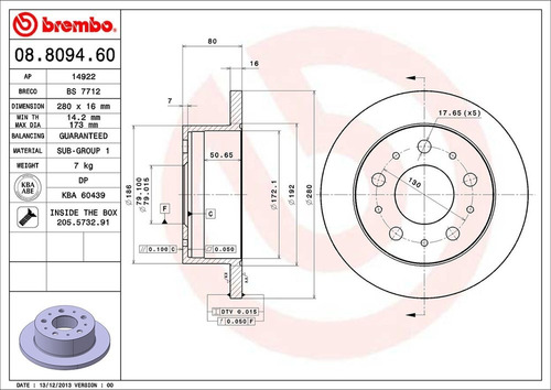 Kit-4 Discos Freno Fiat Ducato 2011 Brembo Foto 4