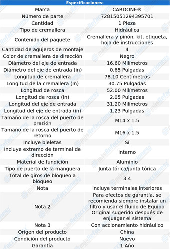 Cremallera Hidrulica Para Kia Sedona 06-12 Cardone Foto 5