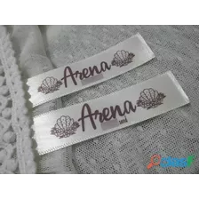 100 Marquillas En Satin Full Color, 1.5x6cm (personalizadas)