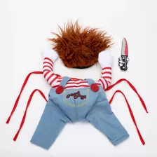 Roupa Pet Fantasia Chucky Haloween Cosplay Dia Bruxas Tam L