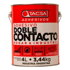 Cemento De Contacto Tacsa Adhesivo Hogar Industria X 4 Lts.