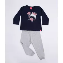 Conjunto Moletom Menina Feminino Infantil Malha E Cotton Lgt