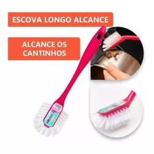 Escova Noviça Longo Alcance Multiuso Limpeza Cozinha Pia