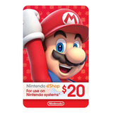 Nintendo Switch 3ds Eshop 20 Usd Codigo Digital Para Juegos