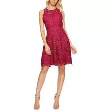 Vestido De Encaje Magenta Marca Adelyn Rae Talla M