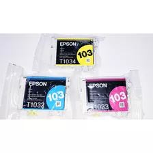 Kit 3 Cartuchos Epson 103 Orig T103220 T103320 T103420 