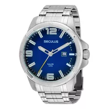 Relógio Seculus Masculino Prata Long Life Casual Original