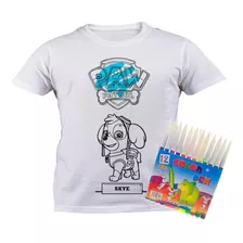 Playera Para Colorear Con Plumines Paw Patrol