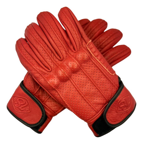 Guantes De Piel Para Moto Speed 78 Motor Co Cherry Red Foto 8