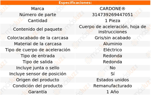 1- Cuerpo Aceleracin Elec Corvette V8 6.2l 09/13 Cardone Foto 5