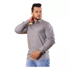 Camisa Social Slim Masculina Adulto Promoção Kit 4 Pç Atacad