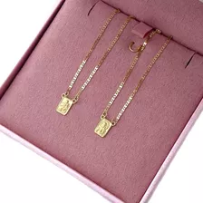 Escapulário Feminino Piastrine Em Ouro 18k 750 Joalheria