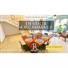 Amplia Casa En Venta Residencial Privado Puerto Morelos Amueblada Y Decorada 