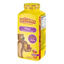 Líl Critters Fiber Fibra Apoyo Digestivo Niños 180 Gomitas Sabor Limon Frambuesa Y Fresa