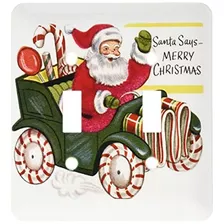 Santa Dice Feliz Navidad Mientras Conduce Automóvil Ru...