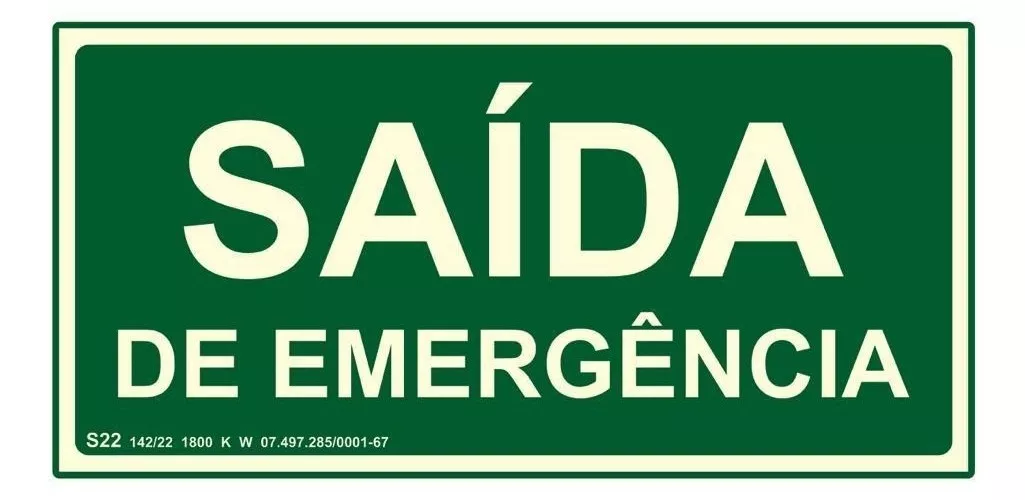 Placa De Sinalização Saída De Emergência