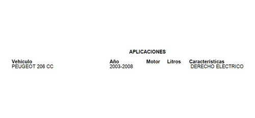 Espejo Retrovisor Derecho Peugeot 206 Cc 2003 2004 A 2008  Foto 2