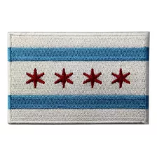 Chicago City Bordado Diseño De Bandera De Hierro Sobre Cos