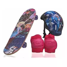 Skate Infantil Frozen 61cm+ Capacete+ Joalheira 12x S/ Juros