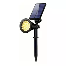 Foco Estaca Led Solar Jardín Impermeable Luz Cálida