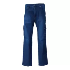 Calça Jeans Cargo 6 Bolsos Cós Para Cinto - 38 Ao 56 (36516)