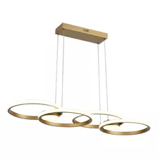 Luminária Pendente Anéis Led Moderno Sala Mesa De Jantar 48w Cor Dourado 110v/220v