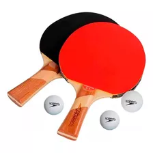 Kit Ping Pong Tênis De Mesa Speedo 2 Raquetes + 3 Bolas