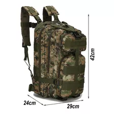 Mochila Tatica Reforçada Militar Camuflada 30lt Impermeavel Cor Verde 929-c Desenho Do Tecido Camuflagem