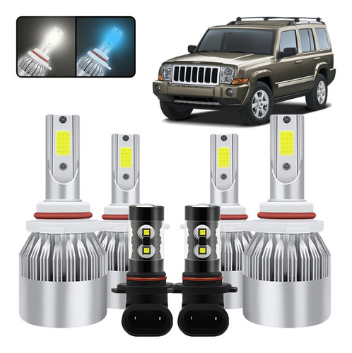 Kit Focus Led 9006 9005 Para Jeep Commander 2006-10 30000lm Jeep Commander