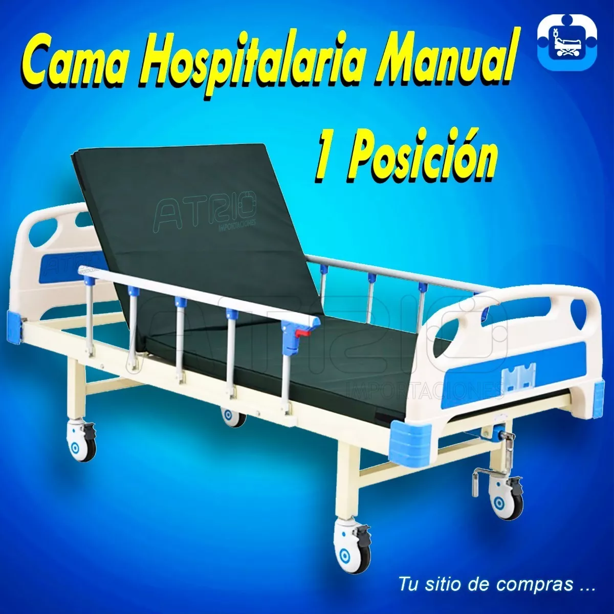 $280 Cama Hospitalaria Manual 1 Posición +colchón&portasuero