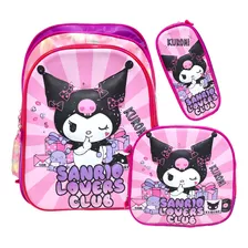 Mochila Kuromi Escolar Lonchera Cartuchera Maleta Sanrio 