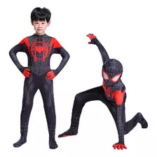 Traje Para Spiderman Miles Morales Cosplay Adultos Medias