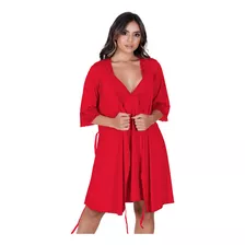 Camisola Amamentação Com Robe Maternidade Gestante Pós Parto