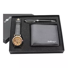  Reloj Hombre De Maquinaria Cartera Y Pluma Set Elegante