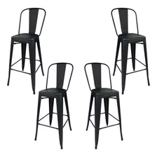 Banqueta Desillas Tólix Color Negro De 116cm De Alto X 4u