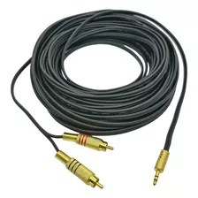 Cabo P2 X 2 Rca Com 25 Metros Gold Estéreo Blindado (tsp)